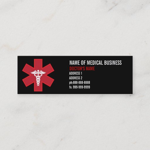 Customizable Medical Business Cards