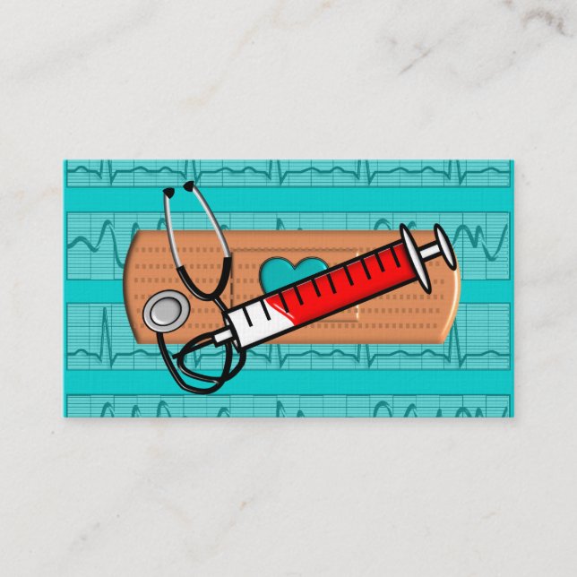 Medical Business Cards Big Bandaid blue II (Front)