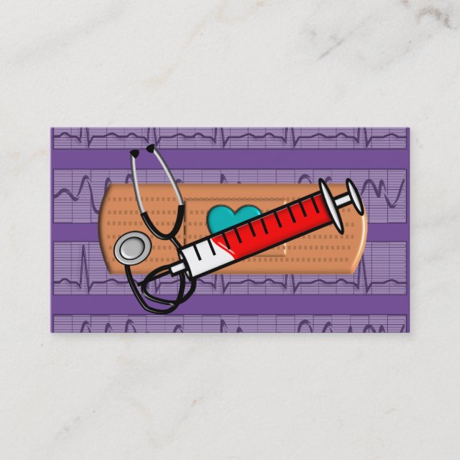 Medical Business Cards Big Bandaid pink IV (Front)