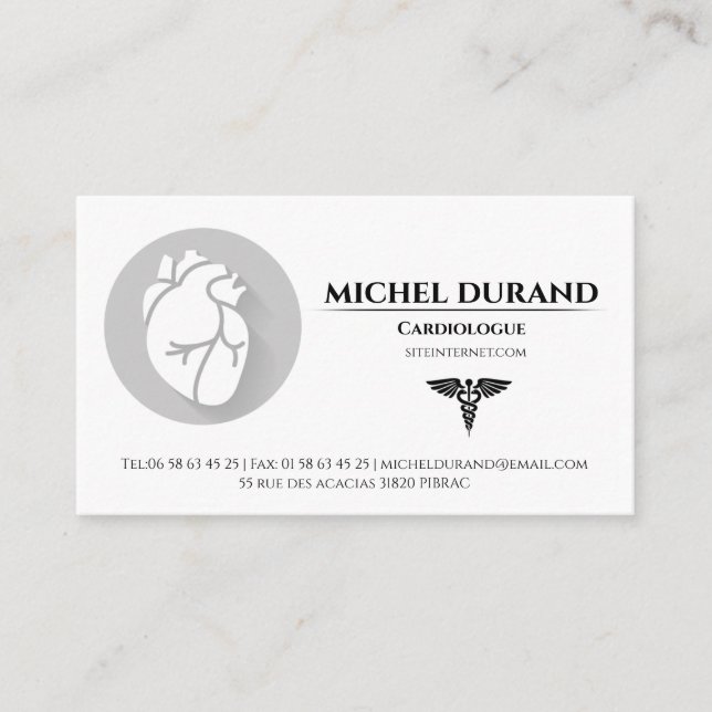 Medical Business Cards Cardiologist (Front)