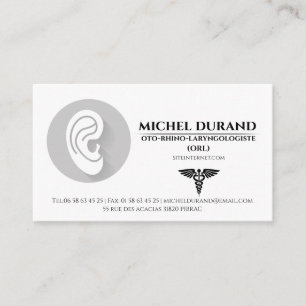 Medical Business Cards ORL Otorhino-laryngo
