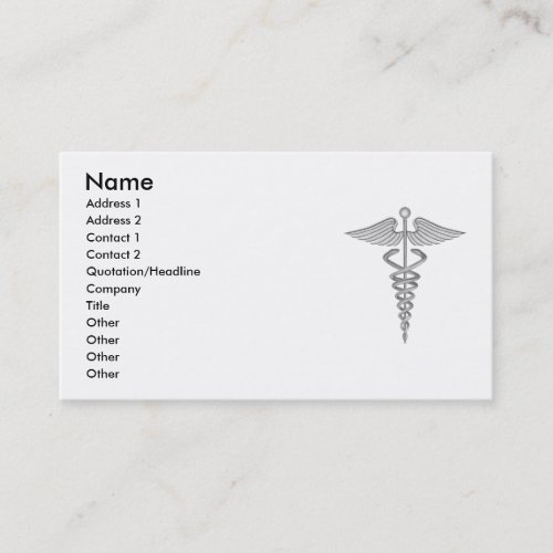 Medical Caduceus Business Card