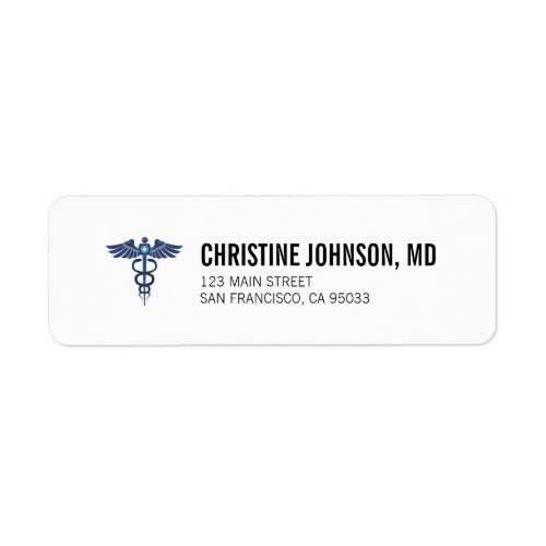 Medical Caduceus  Doctor Nurse Return Address Label