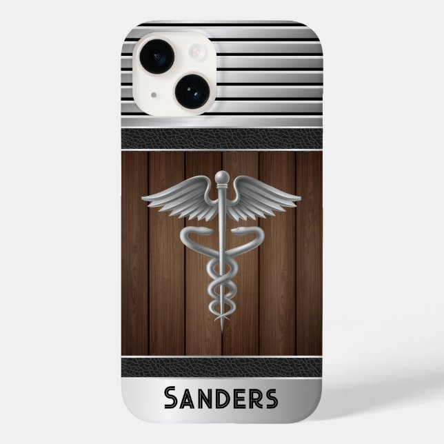 Medical Caduceus Doctor Personalized Case-Mate iPhone Case (Back)
