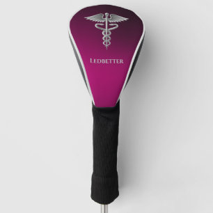 Medical Caduceus Doctor Pink Personalized Golf Head Cover