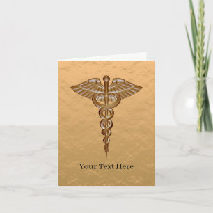 Medical Caduceus Gold Card