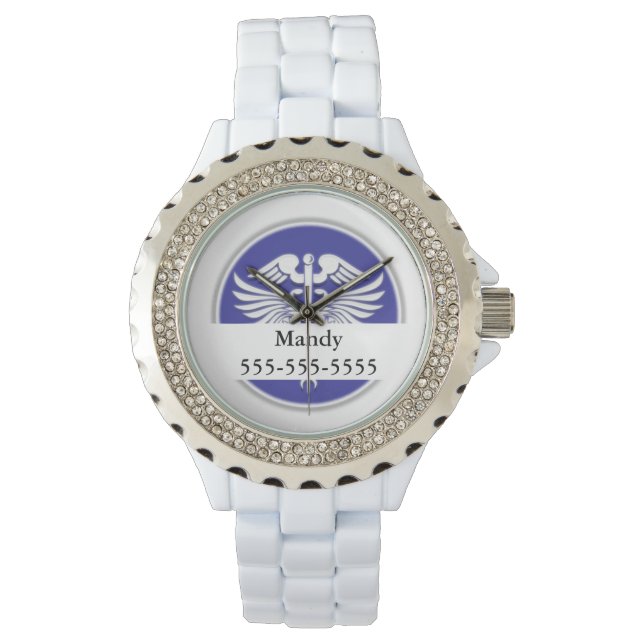 Medical caduceus health warning DIY Watch (Front)