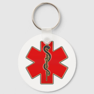 Medical Caduceus Keychain