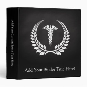 Medical Caduceus Laurel 3 Ring Binder