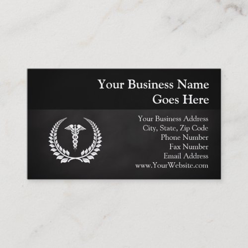Medical Caduceus Laurel Business Cards