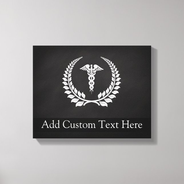 Medical Caduceus Laurel Canvas Print (Front)