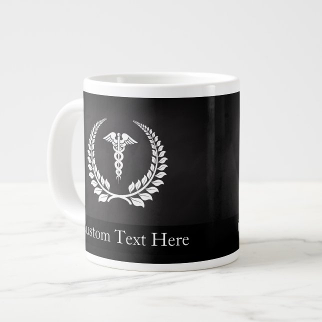Medical Caduceus Laurel Giant Coffee Mug (Front Left)