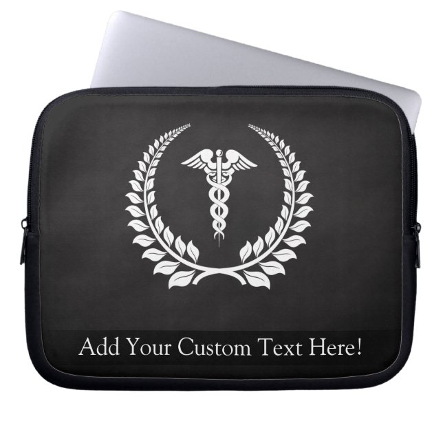 Medical Caduceus Laurel Laptop Sleeve (Front)