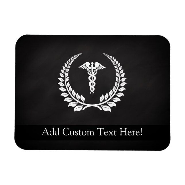 Medical Caduceus Laurel Magnet (Horizontal)