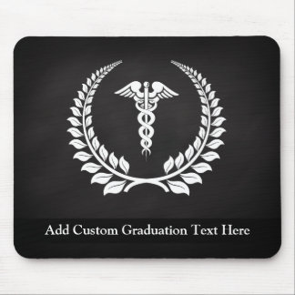 Medical Caduceus Laurel Mouse Pad