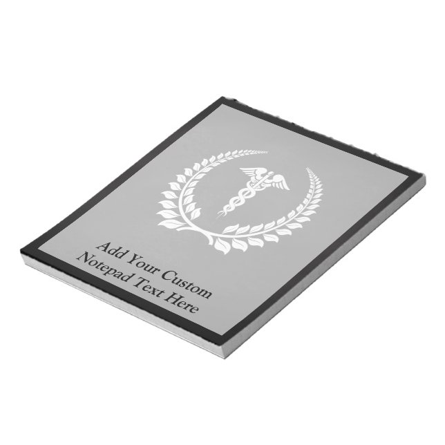 Medical Caduceus Laurel Notepad (Rotated)