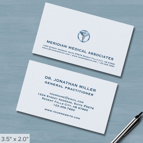 Medical Caduceus Logo Business Card
