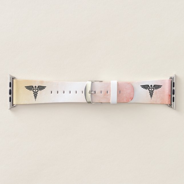 Medical Caduceus Look of Rustic Marble Apple Watch Band (Band)