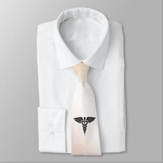 Medical Caduceus Look of Rustic Marble Neck Tie