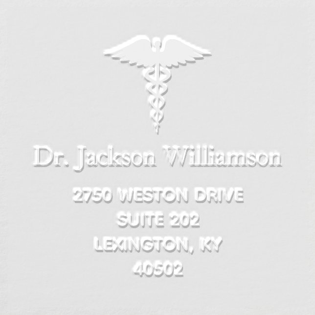 Medical Caduceus Nurse Doctor Custom Name Address  Embosser (Design)