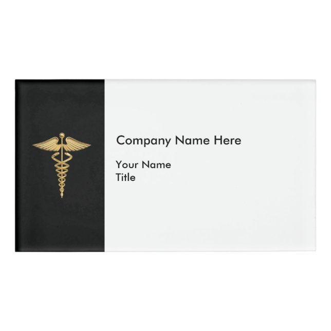 Medical Caduceus Office Staff Name Badges (Front)