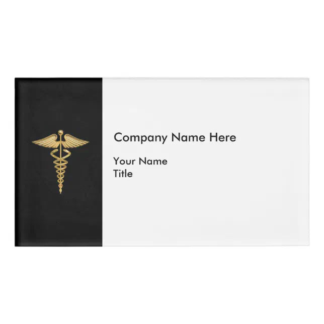 Medical Caduceus Office Staff Name Badges Zazzle