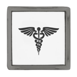 Medical Caduceus Personal Gunmetal Finish Lapel Pin