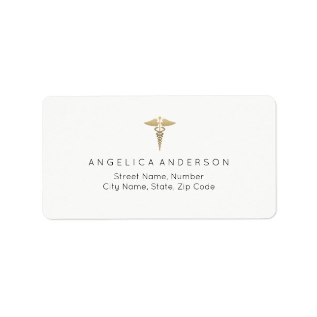Medical Caduceus Symbol Address Label (Front)