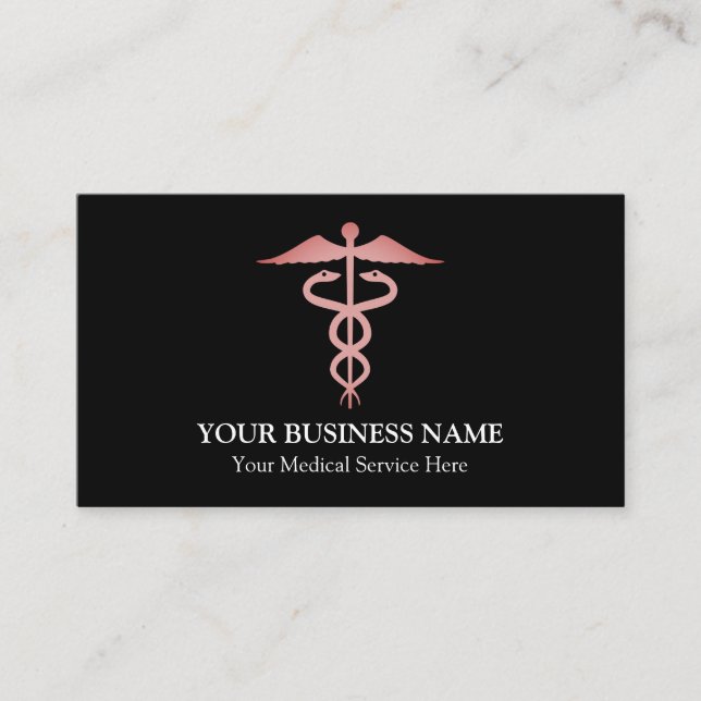 Medical Caduceus Symbol Business Card (Front)