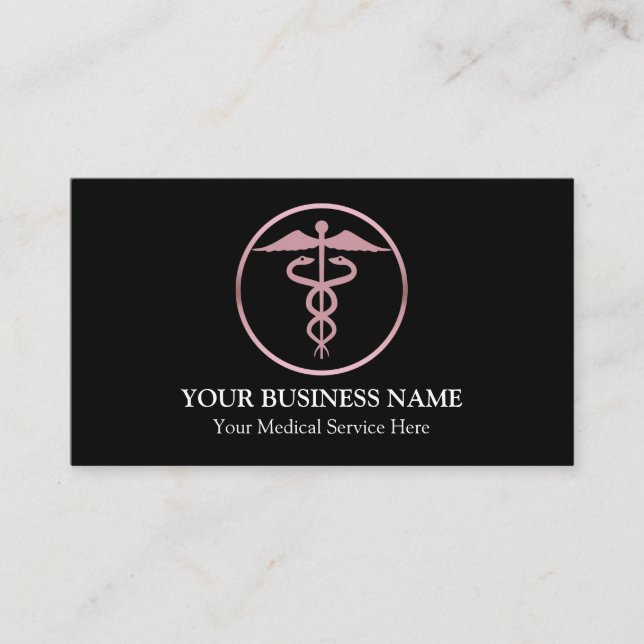 Medical Caduceus Symbol Business Card (Front)