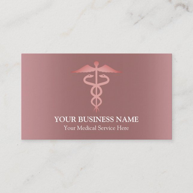 Medical Caduceus Symbol Business Card (Front)