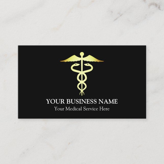 Medical Caduceus Symbol Business Card (Front)