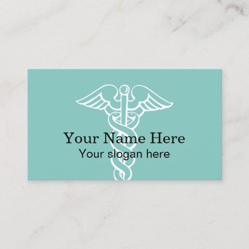 Medical caduceus symbol business card template