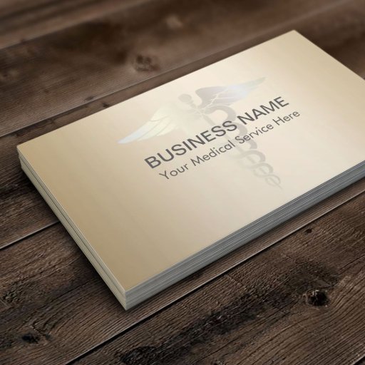 Customizable Medical Caduceus Symbol Classy Gold Professional Business Card