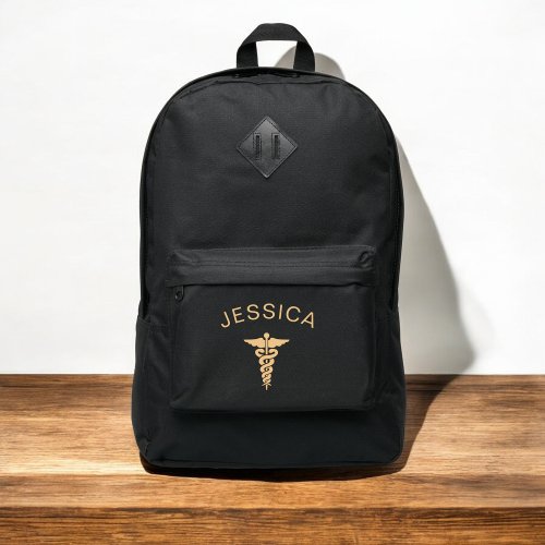 Medical Caduceus Symbol Golden Nurse Nursing Port Authority Backpack