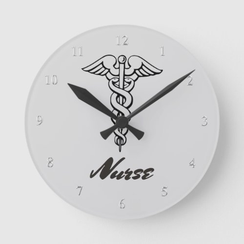 Medical Caduceus Symbol  Nurses Nursing RN LPN Round Clock