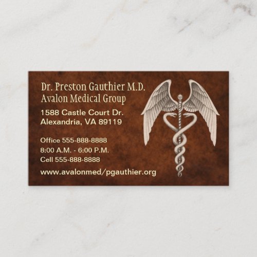 Medical Caduceus Symbol Vintage Business Cards
