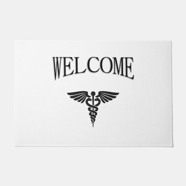 Medical Caduceus Welcome Mat (Front)