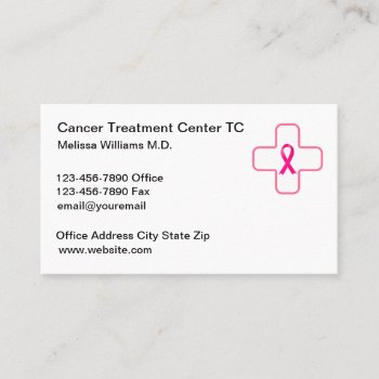 Medical Cancer Treatment Center Oncologist Business Card by Luckyturtle at Zazzle