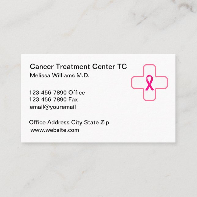 Medical Cancer Treatment Center Oncologist Business Card (Front)