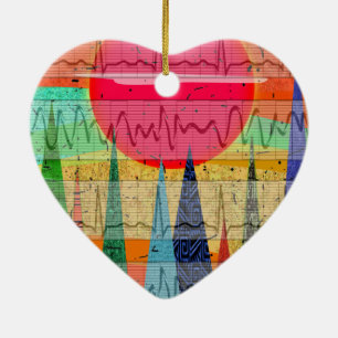 Medical Cardiac Rhythm Forest Dreams Ceramic Ornament