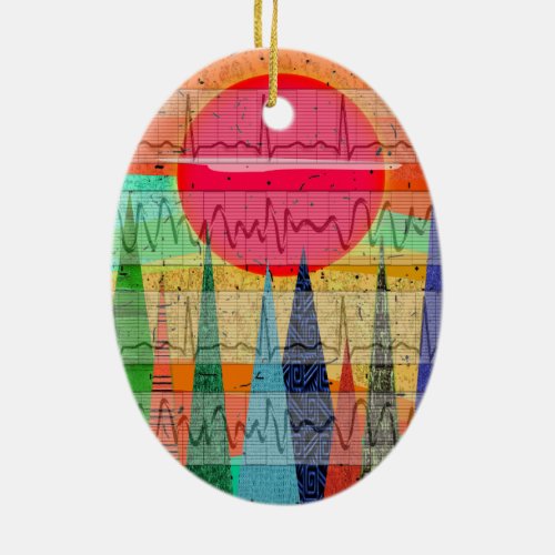 Medical Cardiac Rhythm Forest Dreams Ceramic Ornament