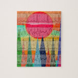 Medical Cardiac Rhythm Forest Dreams Jigsaw Puzzle<br><div class="desc">Medical Cardiac Rhythm Forest Dreams Art in orange,  gold,  blue and multiple colors.  Cardiac Rhythm added using a layered effect.  Perfect for any medical professional gift.</div>