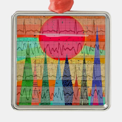 Medical Cardiac Rhythm Forest Dreams Metal Ornament