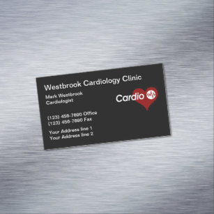 Medical Cardiologist Modern Business Card Magnet