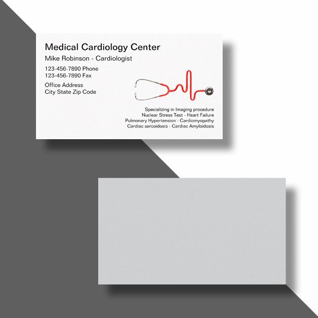 Medical Cardiology Service Business Card (Creator Uploaded)
