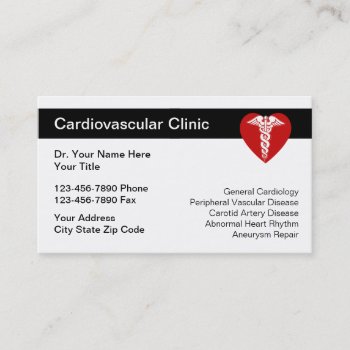 Medical Cardiovascular Business Cards by Luckyturtle at Zazzle