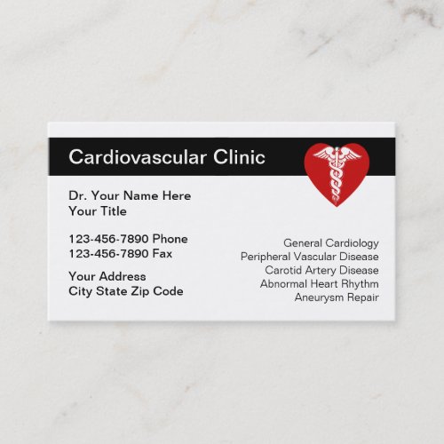 Medical Cardiovascular Business Cards