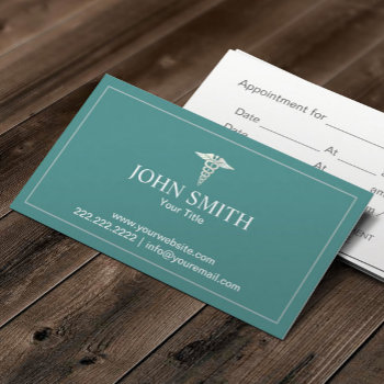 Medical Care Appointment Plain Teal by cardfactory at Zazzle