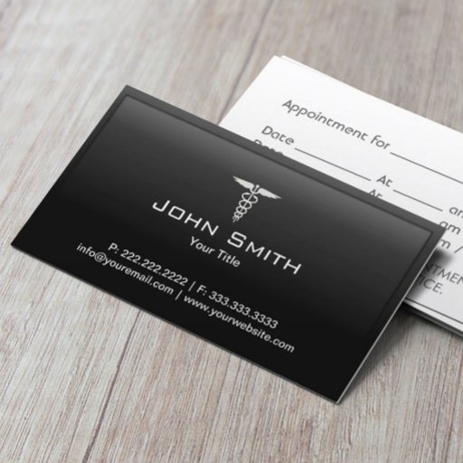Customizable Dark Border Medical Care Appointment Business Card